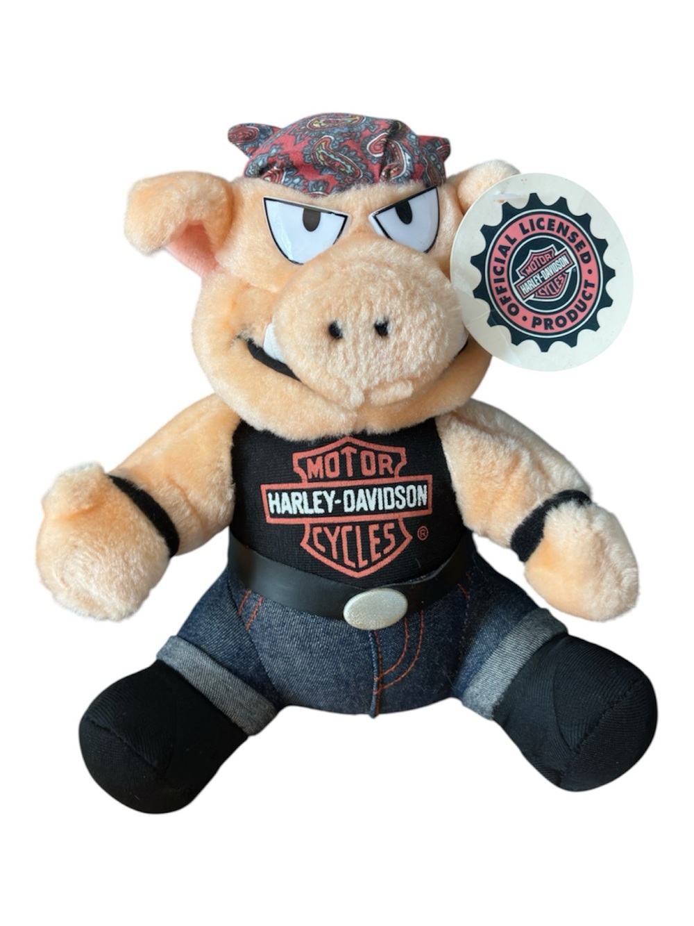 Harley-Davidson Hog Plush Biker Pig Stuffed Animal Play By Play 1998 W/Tag